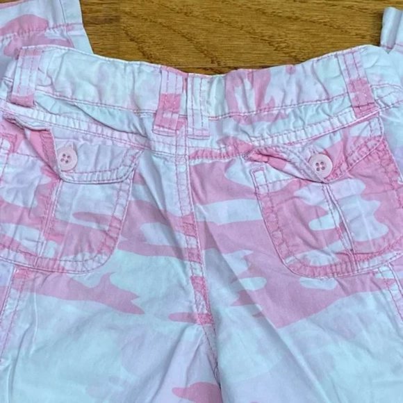 Faded Glory ❤️ Girl Pink & White Cotton Belt Looped Pant ms - Size 5 (PRE-LOVED) - Picture 4 of 8